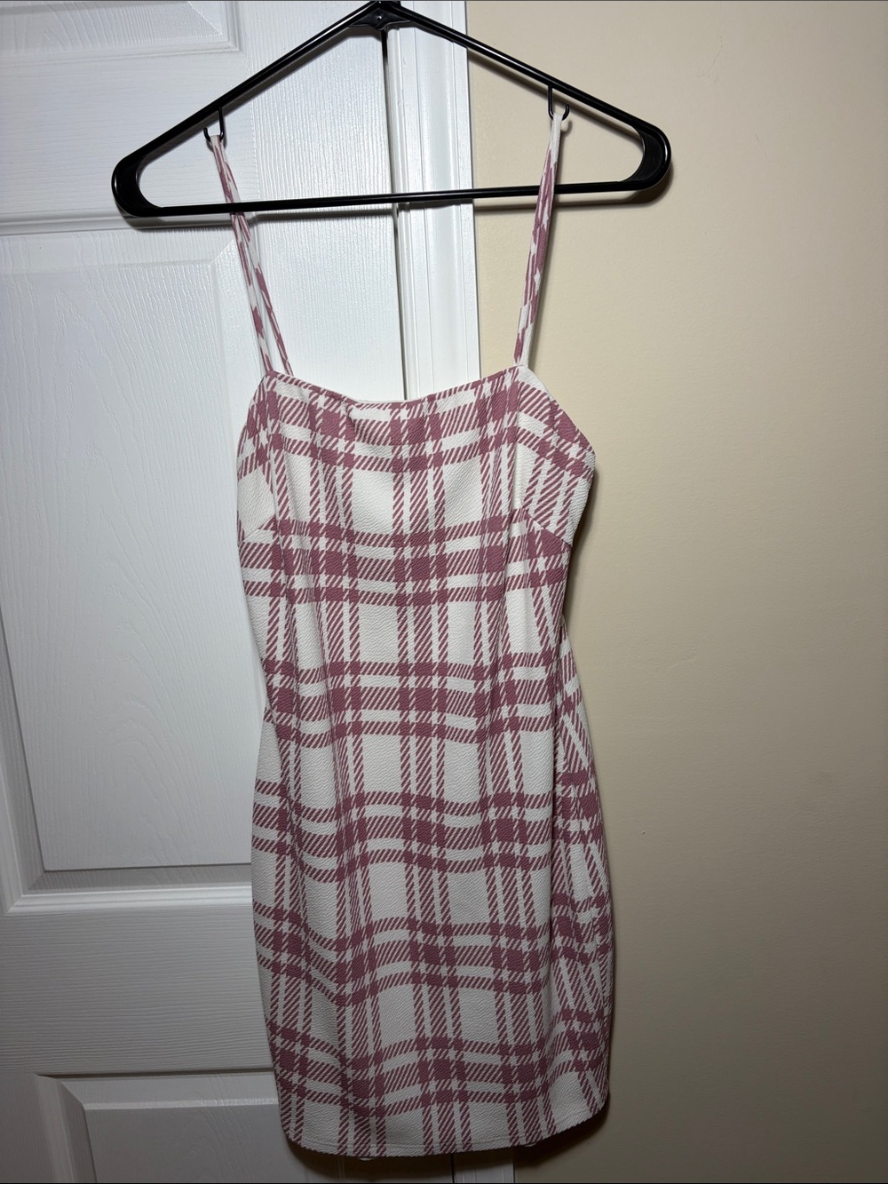 Fashion Nova Mauve Plaid Spaghetti-Strap Mini Dress